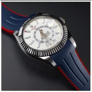 RubberB-M110-NavyMerah Rubber B M110 Skydweller Oyster Bracelet