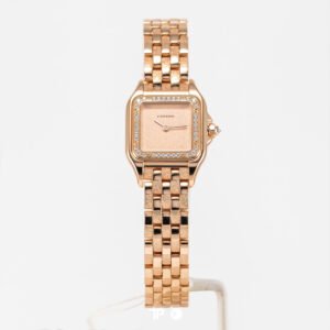 R1136 <span style="display:none;">Cartier</span> Panthere De Cartier Watch Small Size Rose Gold Diamond Bezel (NEW 2026)