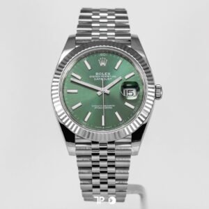 A4060 <span style="display:none;">Rolex</span> Datejust 41 Mint Green Flutted Bezel Jubilee LIKE NEW(2026)