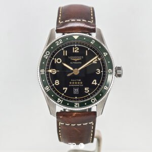 A4149 <span style="display:none;">Longines</span> Spirit Zulu Time Green Bezel Black Dial 42mm (2023)