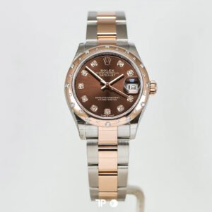 <span style="display:none;">Rolex</span> Datejust 31 Two Tone Rose Gold Choco Ten Diamond Index & Bezel (2021)