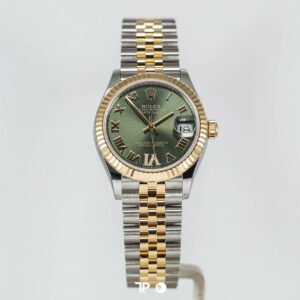 <span style="display:none;">Rolex</span> Datejust 31 Two Tone Yellow Gold Green Diamond on VI Jubilee LIKENEW (2026)