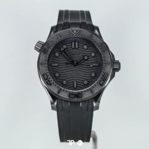 A4593 <span style="display:none;">Omega</span> Seamaster Diver All Black Ceramic Rubber Strap 43.5mm (2022)