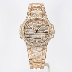 A4636 <span style="display:none;">Patek Philippe</span> Nautilus 7118/1450R Rose Gold Full Diamond 35.2mm (2021)