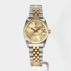 A4746 <span style="display:none;">Rolex</span> Datejust 31 Two Tone Yellow Gold Champagne Dial Diamond Jubilee