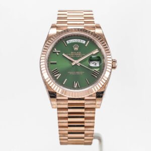 <span style="display:none;">Rolex</span> Day-Date Rose Gold Olive Green Dial President Bracelet 40mm (2022)