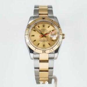 A5092 <span style="display:none;">Rolex</span> Datejust 36 Turn-O-Graph Two Tone Yellow Gold Champagne Dial (2007)