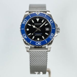 A5337 <span style="display:none;">Longines</span> HydroConquest Blue Bezel Black Dial Mesh Bracelet 39mm NEW(2026)