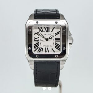 R1189 <span style="display:none;">Cartier</span> Santos 100 Steel White Dial Large