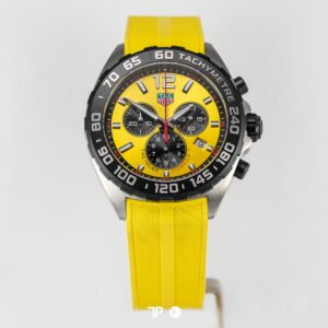 R1295 <span style="display:none;">TAG Heuer</span> Formula 1 Chronograph Yellow Dial Rubber 43mm NEW(2026)