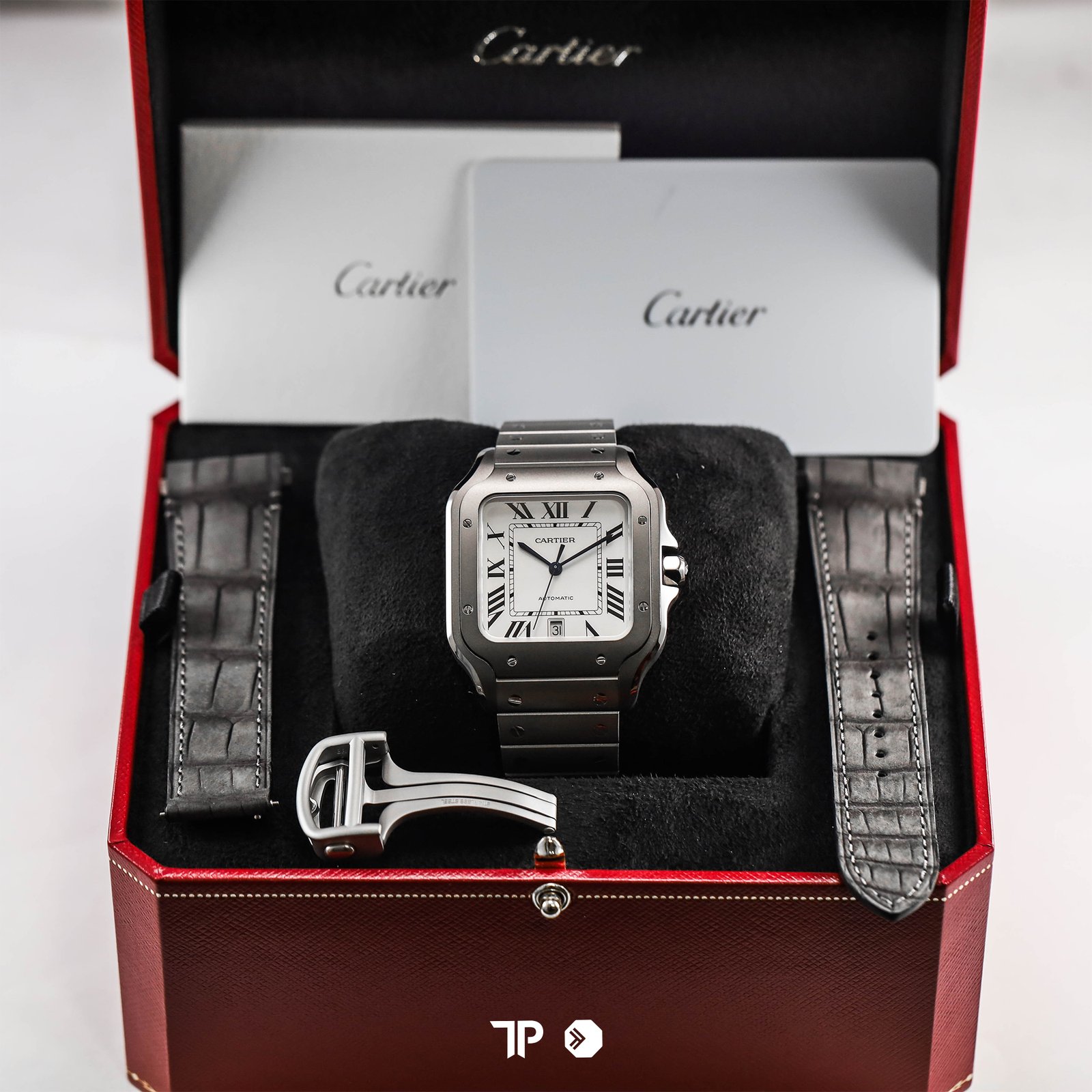 <span style="display:none;">Cartier</span> Santos White Titanium Large Size NEW (2026) - Image 7